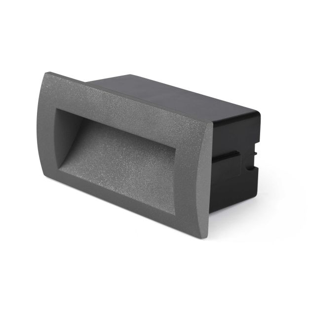 Faro Sedna - inbouw wandverlichting - 14 x 7,2 x 7 cm - 3W LED incl. - IP65 - donkergrijs