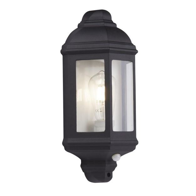 Searchlight Maine - buiten wandlamp met PIR-sensor - 17 x 36 cm - IP44 - zwart