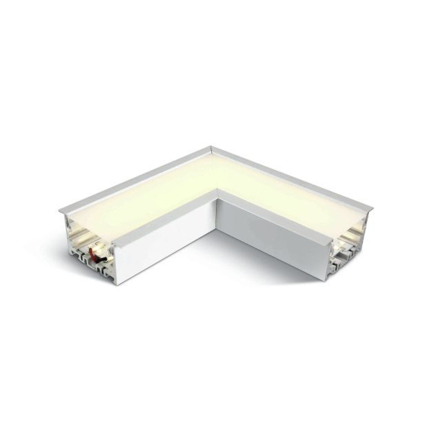 ONE Light Recessed LED Linear Profiles - hoek voor 38152R - 16,4 x 7 x 6 cm - 8W  LED incl. - wit - warm witte lichtkleur