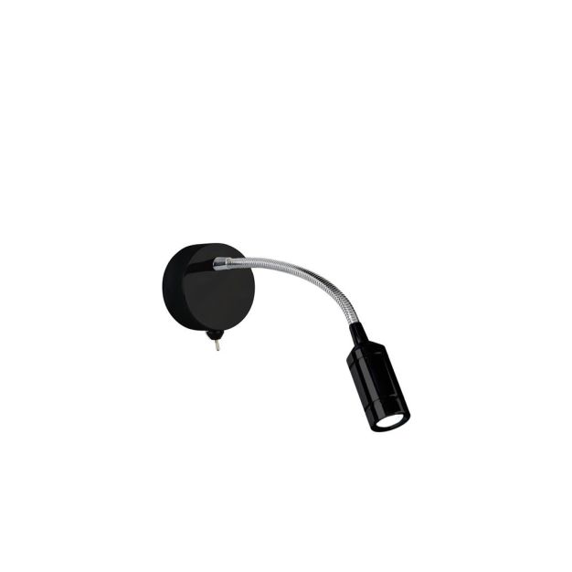 Searchlight Flexy - wandverlichting met schakelaar - 7 x 24 cm - 0,75W LED incl. - chroom en zwart