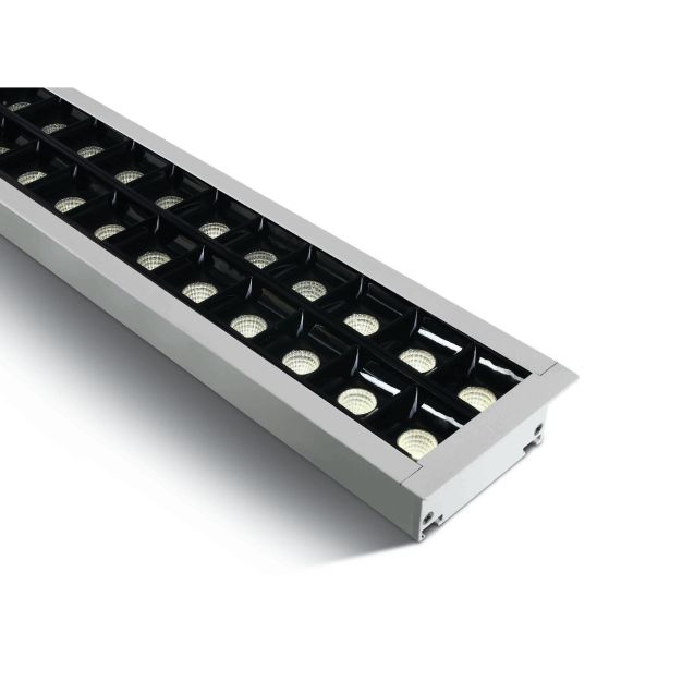 ONE Light Recessed LED Linear Profiles - inbouw plafondverlichting - 130 x 8 x 5,5 cm - 40W LED incl. - wit - warm witte lichtkleur