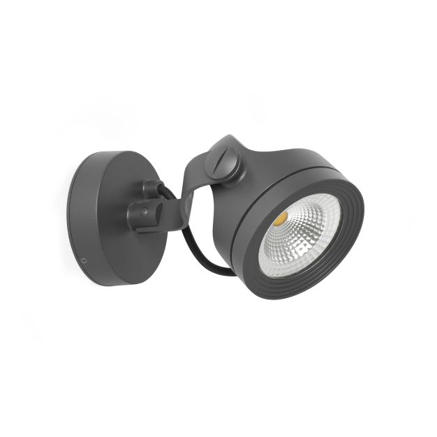 Faro Alfa - buiten wandverlichting - Ø 11,1 x 18 x 9,5 cm - 13W LED incl. - IP65 - donkergrijs