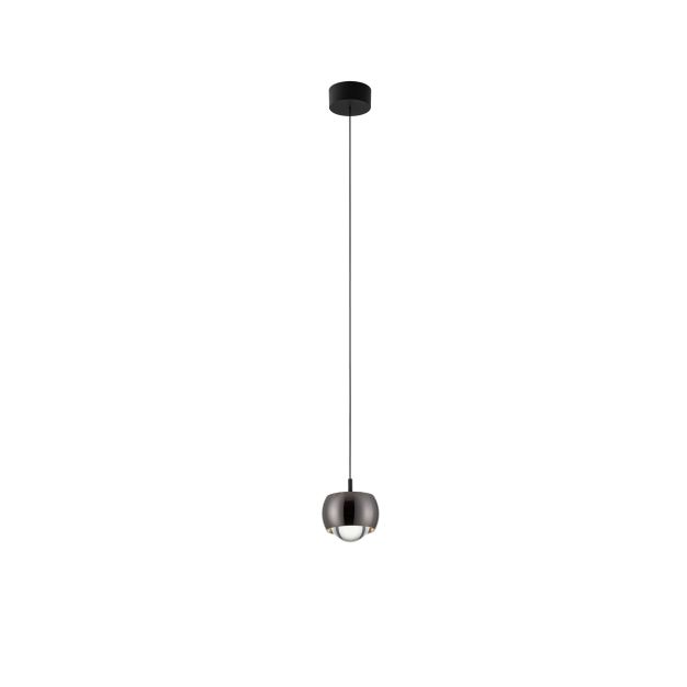 Nova Luce Conga - hanglamp - Ø 9,6 x 140 cm - 13W LED incl. - zwart chroom