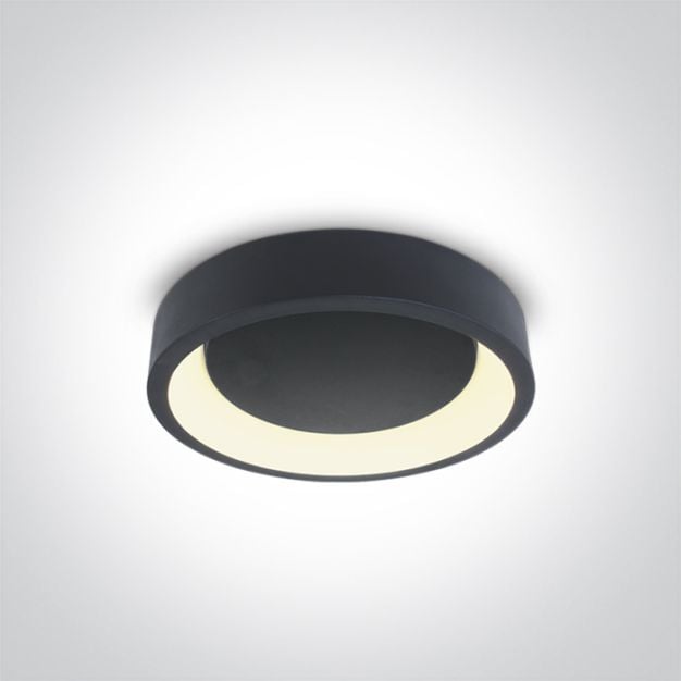 ONE Light LED Decorative Plafo Round - plafondverlichting - Ø 45,5 x 13,2 cm - 32W LED incl. - antraciet - instelbare lichtkleur