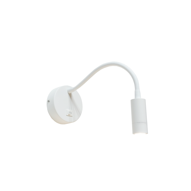Artdelight Flexi - wandlamp met schakelaar - Ø 10 x 38 cm - 3W LED incl. - wit