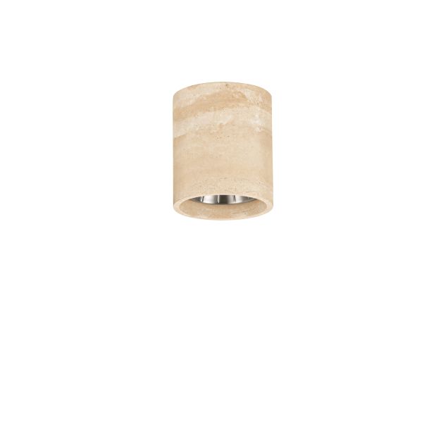 Nova Luce Balma - plafondlampen buiten - Ø 10,2 x 12 cm - 10W LED incl. - IP65 - marmer travertijn