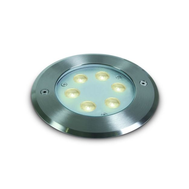 ONE Light LED Underwater Range - onderwater LED-spot - Ø 150 mm, Ø 140 mm inbouwmaat - 6W dimbare LED incl. - IP68 - geborsteld messing - warm witte lichtkleur