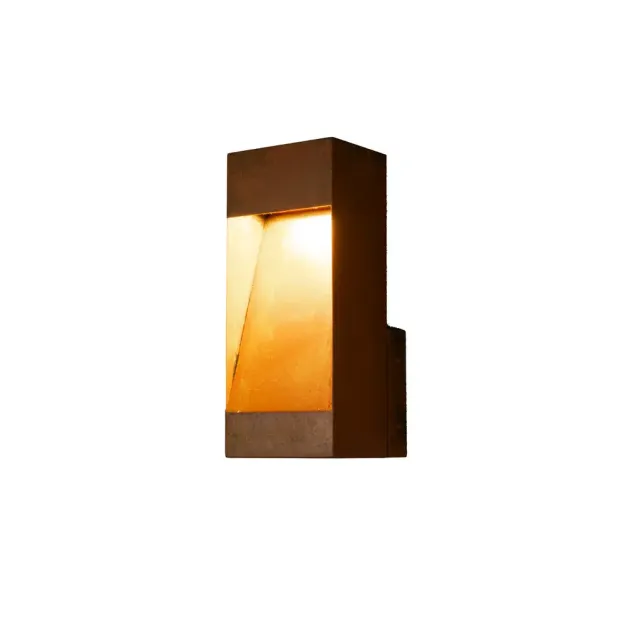 Konstsmide Rho - buiten wandlamp - 12 x 12 x 28 cm - 10W dimbare LED incl. - IP54 -  roestbruin