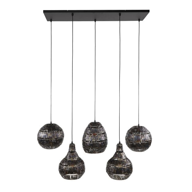 Vico Strip - hanglamp - 130 x 30 x 150 cm - zwart bruin
