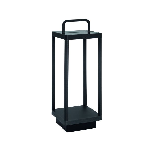 Nova Luce Bali - draagbare vloerlamp op zonne-energie met USB-poort  - 51 cm -2W dimbare LED incl. -  IP65 - antraciet