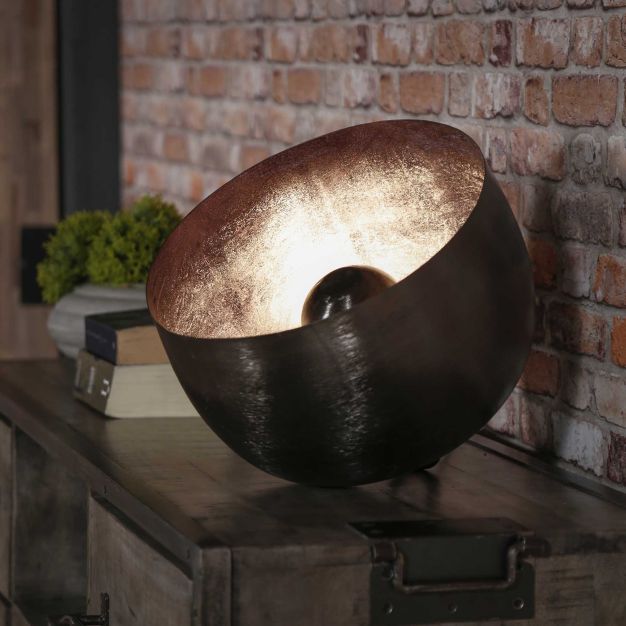 Vico Basket - tafellamp - Ø 36 x 35 cm - zwart nikkel