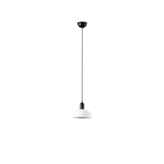 Faro Tatawin S - hanglamp - Ø 18,4 x 208,1 cm - satijnzwart en glanswit