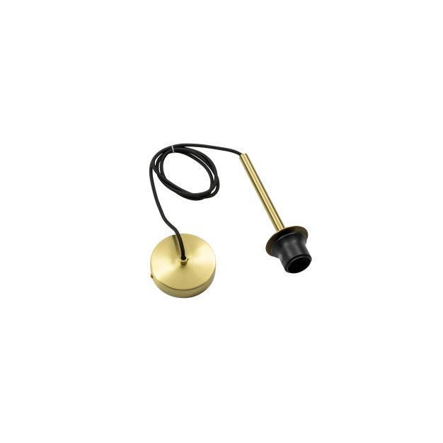 Artdelight Tube - hanglamp met strijkijzersnoer - Ø 10 x 150 cm - mat goud en zwart