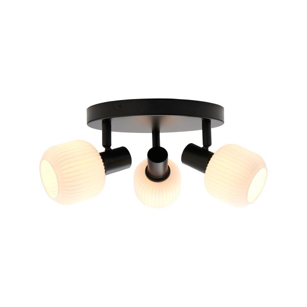 Nordlux Milford - plafondlamp - Ø 25 x 19 cm - zwart met wit