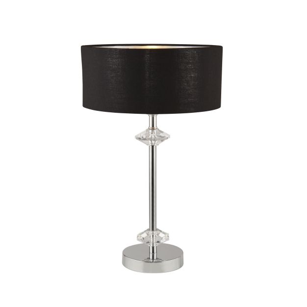 Searchlight New Orleans - tafellamp - Ø 28 x 46 cm - zwart en chroom
