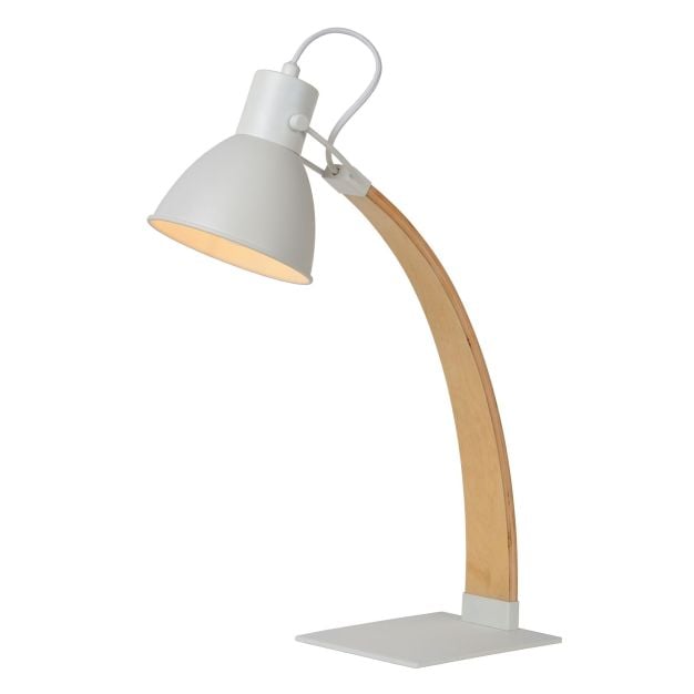 Lucide Curf - bureaulamp - 20 x 40 x 54 cm - wit, hout