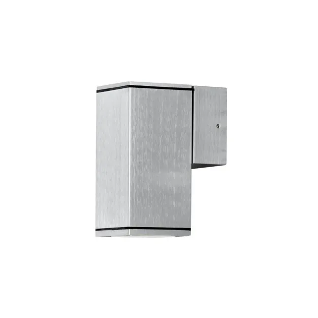 Konstsmide Monza Single Square - buiten wandlamp - 6,5 x 10 x 13,5 cm - IP44 - geanodiseerd zilver