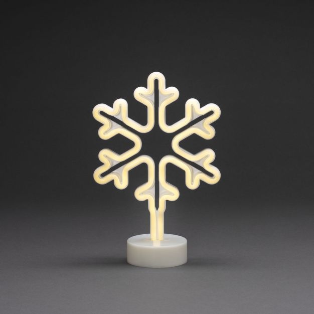 Konstsmide kerstverlichting - neonsneeuwvlok op batterijen - 21,5 x 10 x 31 cm - wit