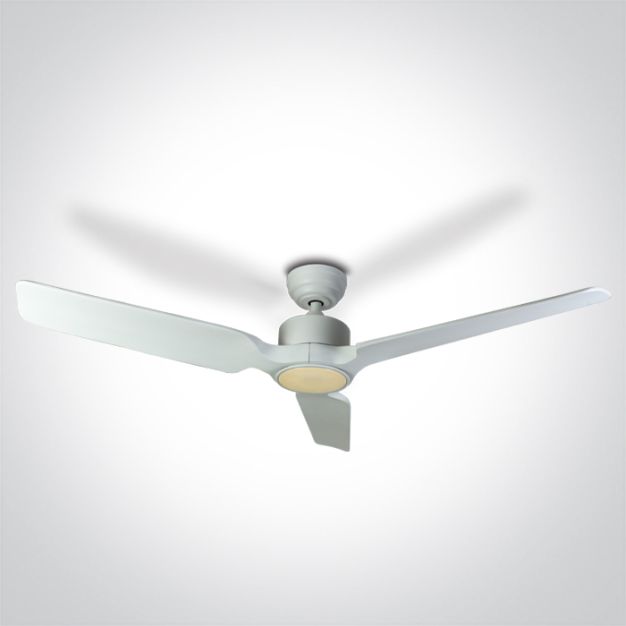ONE Light White Body - plafondventilator met licht en afstandsbediening - Ø 132 x 35 cm - wit