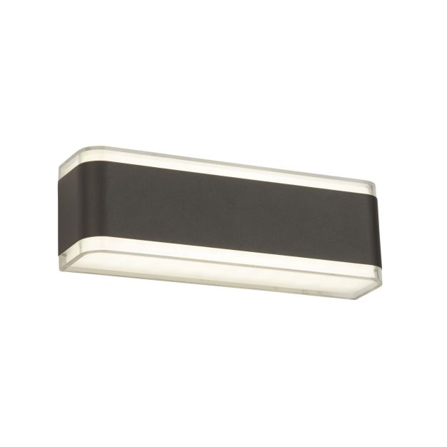 Searchlight Dunston - buiten wandverlichting - 22 x 7 cm - 7,4W LED incl. - IP44 - donkergrijs