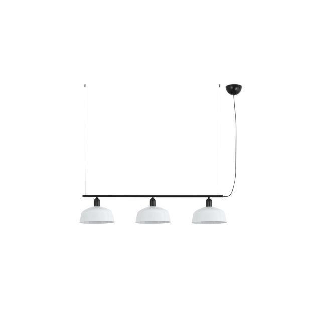 Faro Tatawin M - hanglamp - 100 x 25 x 210 cm - satijnzwart en glanswit