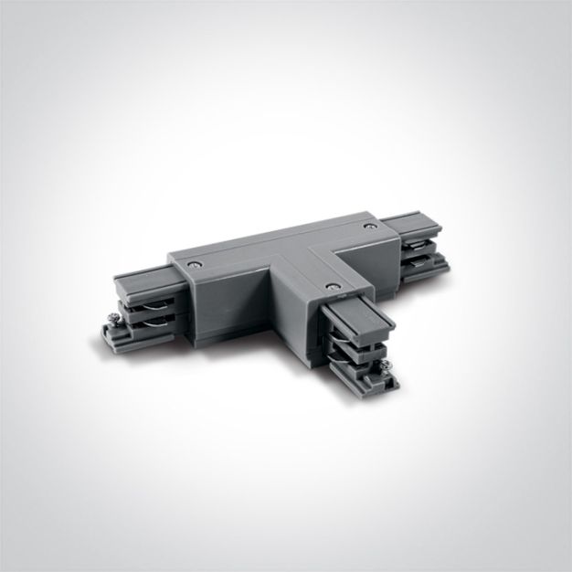 ONE Light Square Track Accessories - T-connector links - 3-fase railsysteem - 16A - grijs