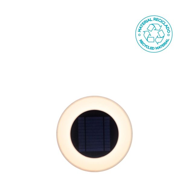 New Garden Wally 27 - buiten wandlamp op zonne-energie - Ø 27 x 5 cm - twilight sensor - 1,5W LED incl. - IP65 - wit - warm witte lichtkleur