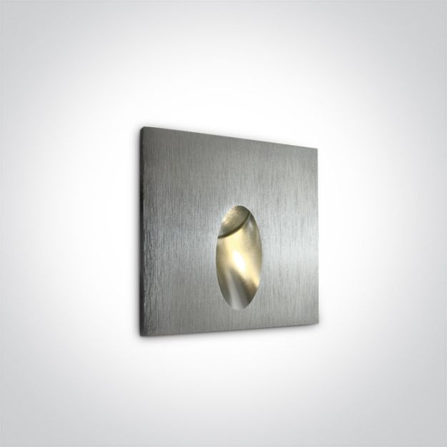 ONE Light Indoor/Outdoor Dark Light Wall Recessed - inbouw wandverlichting - 7 x 4,5 x 7 cm - 3W LED incl. - IP54 - aluminium