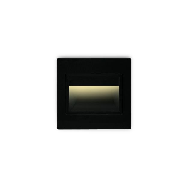 ONE Light Indoor Square Wall Recessed - inbouw wandverlichting - 9,4 x 3,5 x 9,4 cm - 1,5W LED incl. - zwart