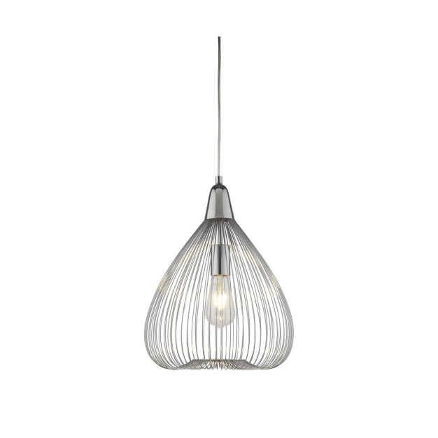 Searchlight Pumpkin - hanglamp - Ø 32 x 145 cm - chroom