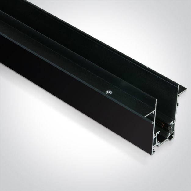 ONE Light magnetisch railsysteem MAXI - inbouwprofiel voor 12 mm gipsplaat - 2 meter - 7,5 x 5 cm - zwart
