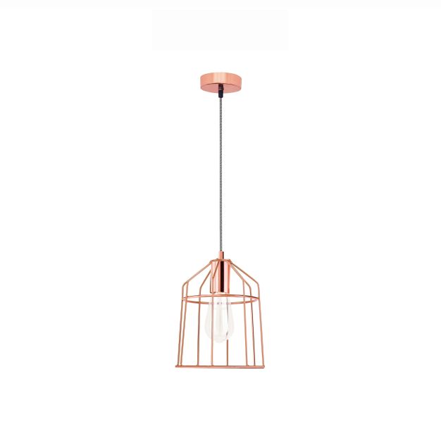 Nova Luce Peppino - hanglamp - Ø 19 x 120 cm - koper