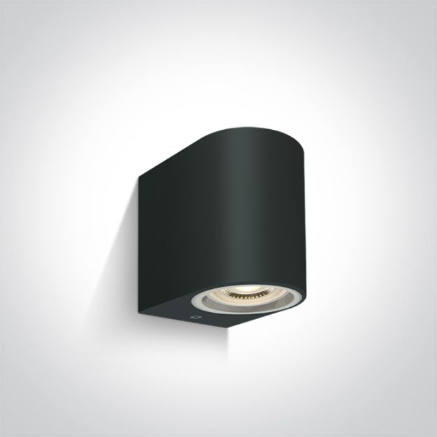 One Light GU10 Outdoor - buiten wandverlichting - 9 x 7 x 9 cm - IP65 - zwart