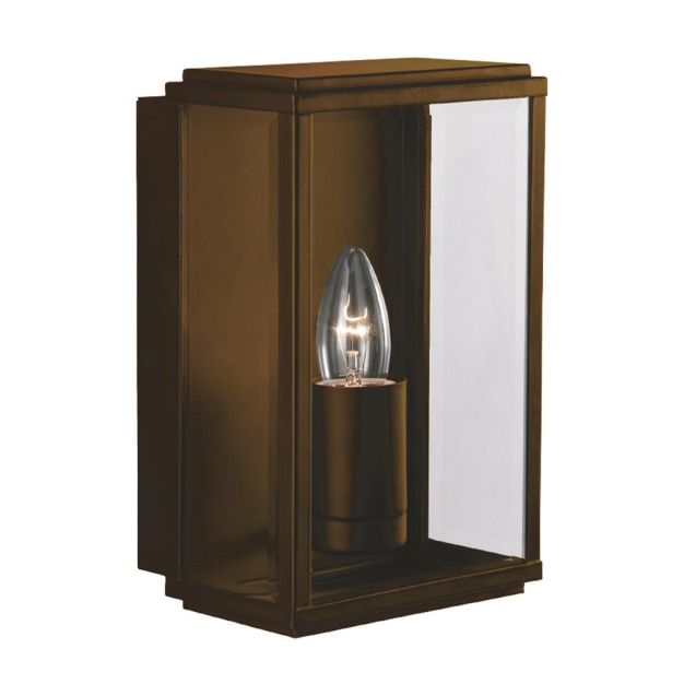 Searchlight Box - buiten wandlamp - 16 x 25 cm - IP44 - rustiek bruin