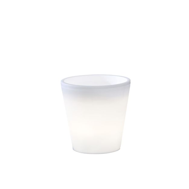 Konstsmide Assisi Small - bloempot - 28 x 28 x 28 cm - 2,4W LED incl. - IP44 - wit