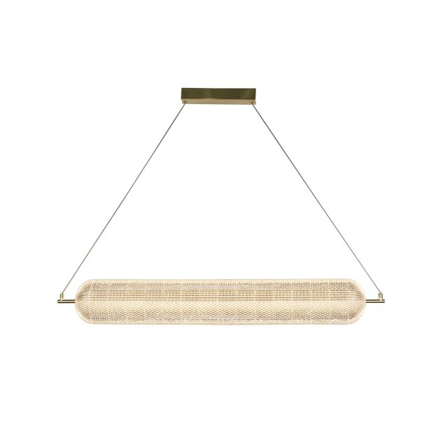 Searchlight Capsule - hanglamp - 108 x 150 cm - 45W dimbare LED incl. - satijn messing