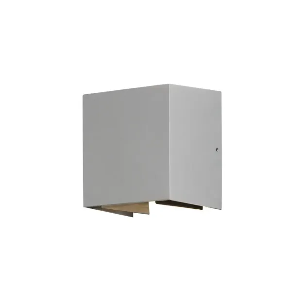 Konstsmide Cremona Light High Power - buiten wandlamp - 13 x 11 x 13,5 cm - 6W LED incl. - IP54 - grijs