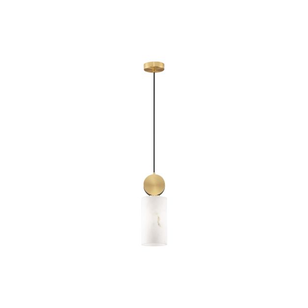 Nova Luce Maru - hanglamp - Ø 12 x 145 cm - messing goud
