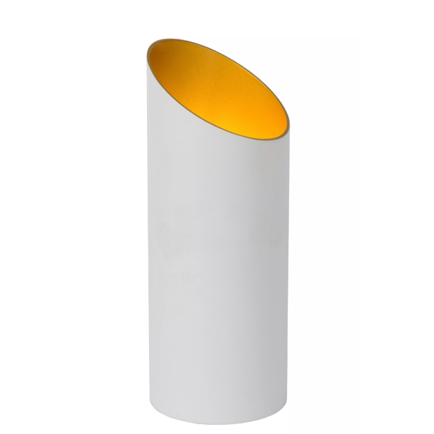 Lucide Quirijn - tafellamp - Ø 9,6 x 25 cm - wit en messing