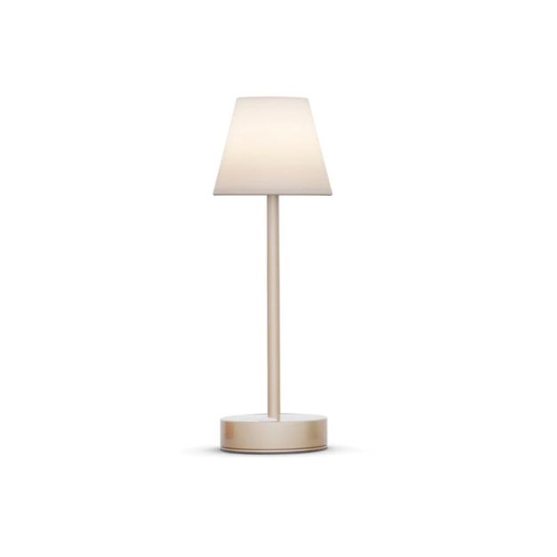 New Garden Lola Slim 30 - oplaadbare tafellamp met touch dimmer - Ø 11 x 32 cm - 1,9W dimbare LED incl. - IP44 - goud - witte lichtkleur