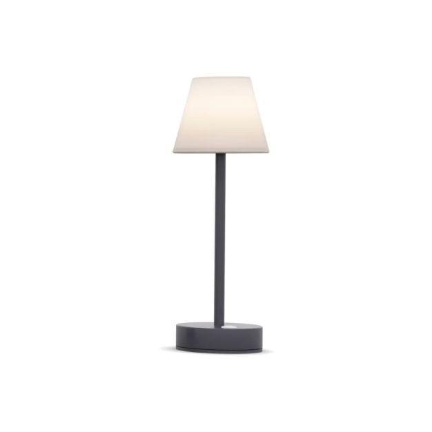 New Garden Lola Slim 30 - oplaadbare tafellamp met touch dimmer - Ø 11 x 32 cm - 1,9W dimbare LED incl. - IP44 - antraciet - witte lichtkleur