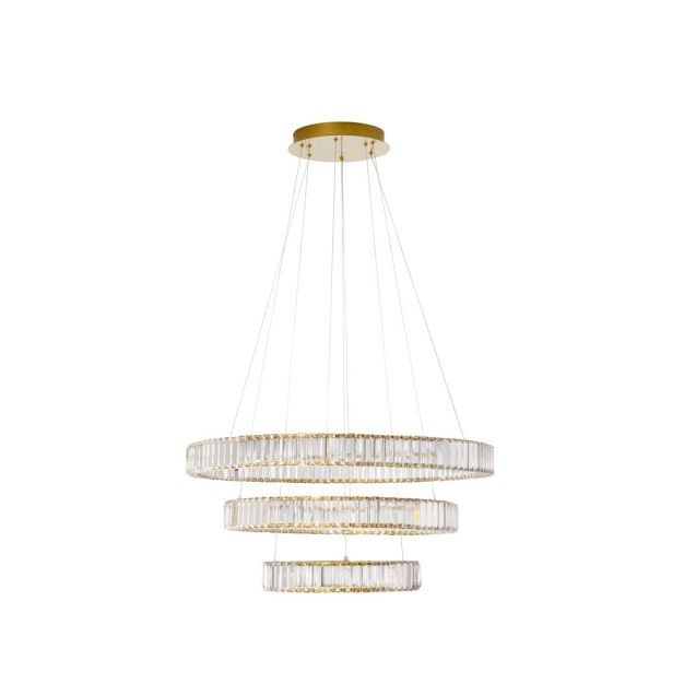 Nova Luce Aurelia - hanglamp - Ø 80 x 160 cm - 92W dimbaar LED incl. - goud