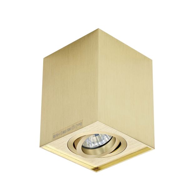 Zuma Line Quadro - opbouwspot 1L - 9 x 12 cm - geborsteld goud