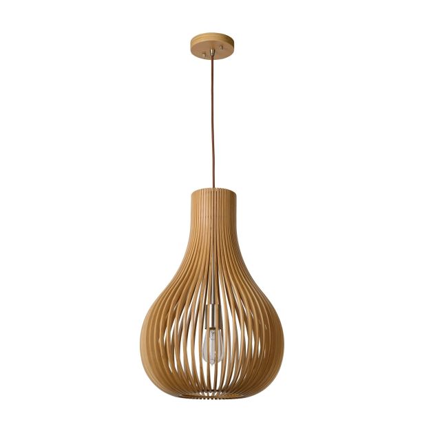 Lucide Bodo - hanglamp - Ø 38 x 195 cm - hout