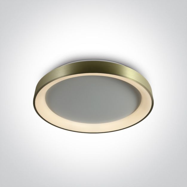 ONE Light LED Decorative Plafo - plafondverlichting - Ø 37,5 x 5,7 cm - 30W dimbare LED incl. - geborsteld messing