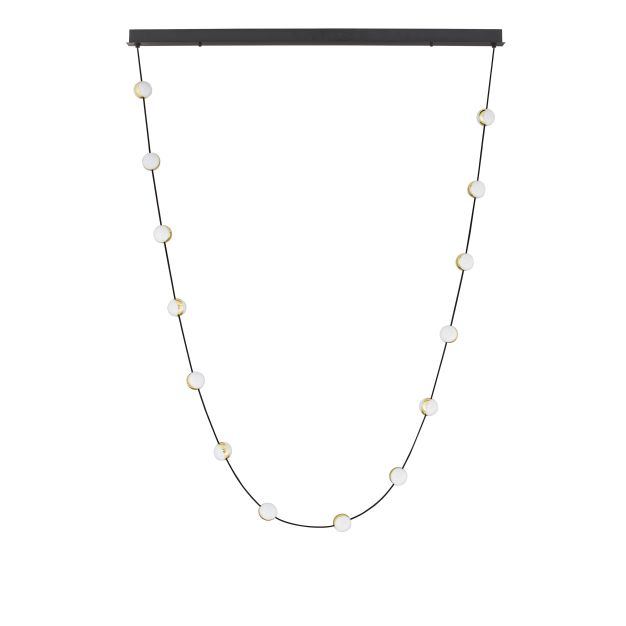Nova Luce Alcinoe - hanglamp - 10 x 160 x 127 cm - 46W dimbare LED incl. - mat zwart en goud