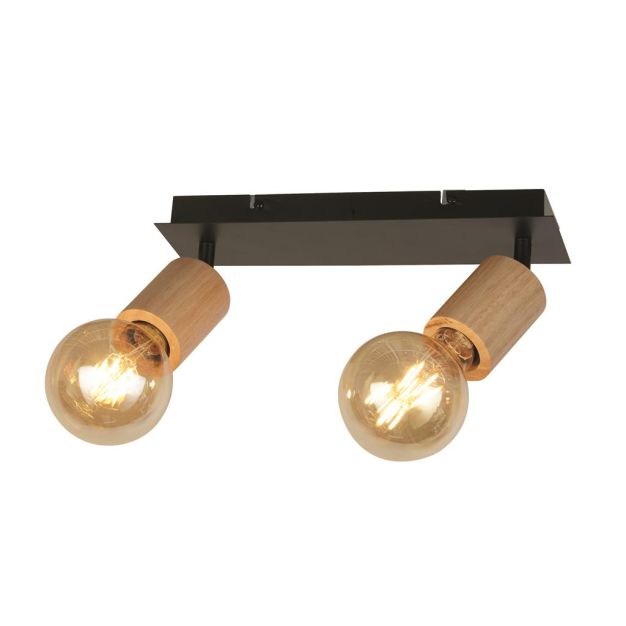 Searchlight Spinny - opbouwspot 2L - 31 x 10 x 15 cm - mat zwart