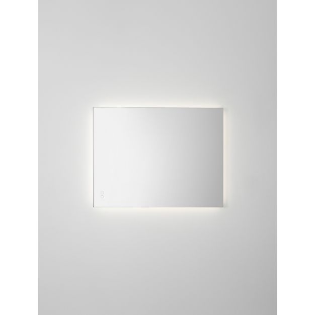 Nova Luce Alda - spiegel met verlichting - 80 x 60 x 3,5 cm - 48W LED incl. - IP44 - zilver
