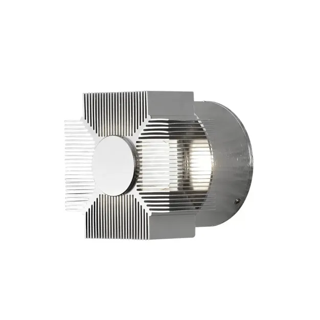 Konstsmide Monza - buiten wandlamp - 9 x 8 x 9 - 3W LED incl. - IP54 - geanodiseerd zilver