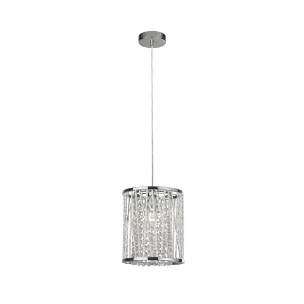 Searchlight Elise - hanglamp - Ø 21 x 145 cm - chroom